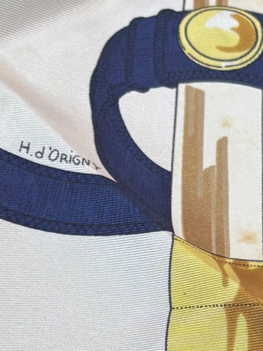Auth HERMES Carre 90 Sellier Eperon d'Or Scarf Blue/White/Multicolor - Picture 9 of 14